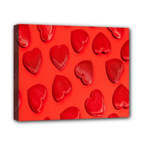 Valentine Day Heart Pattern  Canvas 10  X 8  (stretched) by artworkshop