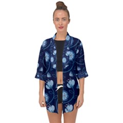 Flower Open Front Chiffon Kimono by zappwaits
