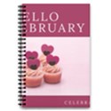 Hello february text and cupcakes 5.5  x 8.5  Notebook View1