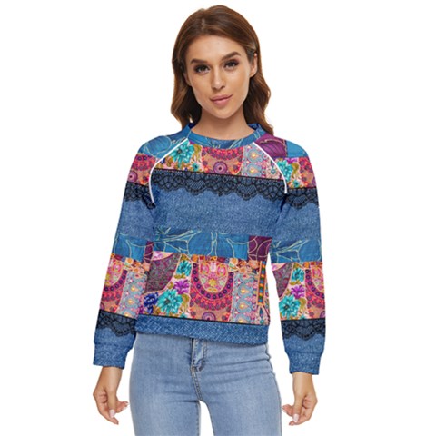 Gypsy Rose  Women s Long Sleeve Raglan Tee by PollyParadiseBoutique7