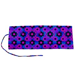 Bitesize Flowers Pearls And Donuts Strawberry Raspberry Blueberry Black Roll Up Canvas Pencil Holder (s) by Mazipoodles