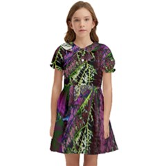 Leaves 21 Kids  Bow Tie Puff Sleeve Dress by DinkovaArt
