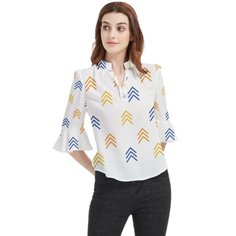 Abstract Arrow Pastel Pattern T- Shirt Abstract Arrow Pastel Pattern T- Shirt Loose Horn Sleeve Chiffon Blouse by maxcute