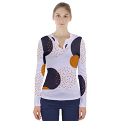 Abstract Circle Pattern T- Shirt Abstract Circle Pattern 3 V-neck Long Sleeve Top by maxcute