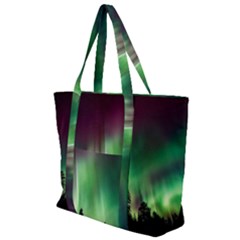 Aurora Borealis Northern Lights Nature Zip Up Canvas Bag by Ravend