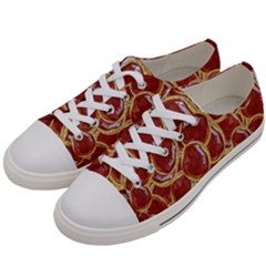 Cookies With Strawberry Jam Motif Pattern Women s Low Top Canvas Sneakers by dflcprintsclothing