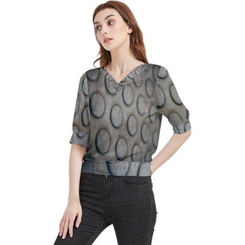 Texture Pattern Wallpaper Quarter Sleeve Blouse by artworkshop