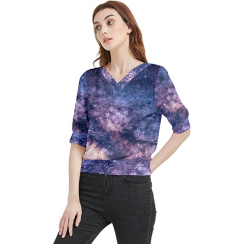 Watercolor Design Wallpaper Quarter Sleeve Blouse by artworkshop