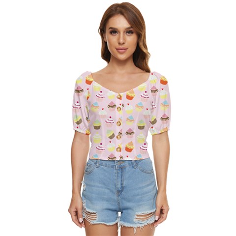 Cupcakes! Button Up Blouse by fructosebat