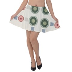 Art Design Round Drawing Abstract Velvet Skater Skirt by Jancukart