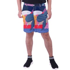 Whale Moon Ocean Digital Art Men s Pocket Shorts by Jancukart