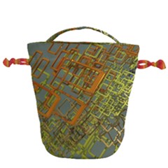 Art 3d Windows Modeling Dimension Drawstring Bucket Bag by Ravend