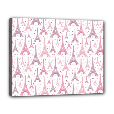 Eiffel Tower Pattern Wallpaper Canvas 14  X 11  (stretched) by Ravend