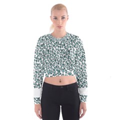Art T- Shirt Bunnies And Carrots Pattern In Easter Blues T- Shirt Cropped Sweatshirt by maxcute