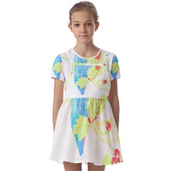 Bird Lover T- Shirtbird T- Shirt (9) Kids  Short Sleeve Pinafore Style Dress by maxcute