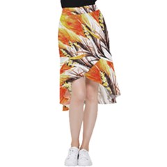 Boho Fire Feather Pattern T- Shirt Boho Fire Feather Pattern T- Shirt Frill Hi Low Chiffon Skirt by maxcute