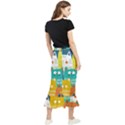 Cat T- Shirt Cute Cats Colorful Seamless Pattern T- Shirt Maxi Fishtail Chiffon Skirt View2