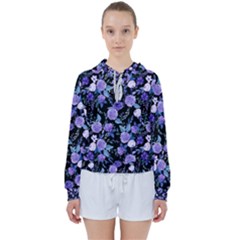 Dark Floral Women s Tie Up Sweat by fructosebat