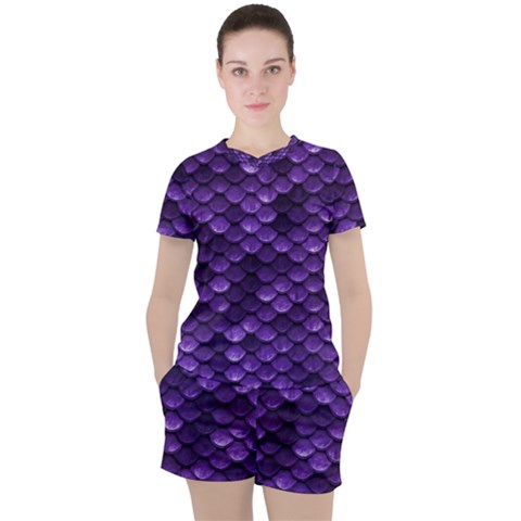 Purple Scales! Women s Tee And Shorts Set by fructosebat