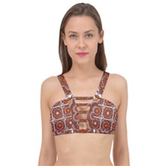 Flower T- Shirt Flower Granny Square Print T- Shirt Cage Up Bikini Top by maxcute