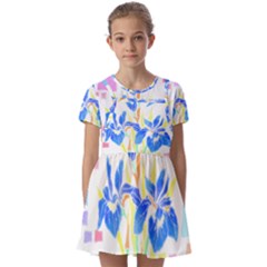Flowers Art T- Shirtflowers T- Shirt (8) Kids  Short Sleeve Pinafore Style Dress by maxcute