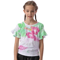 Hawaii T- Shirt Hawaii Garden Fashion T- Shirt Kids  Cut Out Flutter Sleeves by maxcute