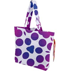 Purple Blue Repeat Pattern Drawstring Tote Bag by Ravend