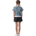 Nature Pattern T- Shirt Minimalist Leaf Line Art Illustration As A Seamless Surface Pattern Design ( Kids  Cut Out Flutter Sleeves View2