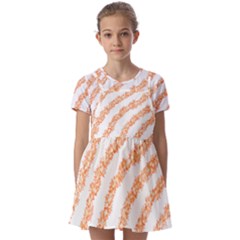 Orange Sparkle Glitter Art Lines T- Shirt Orange Sparkle Glitter Lines Art T- Shirt Kids  Short Sleeve Pinafore Style Dress by maxcute