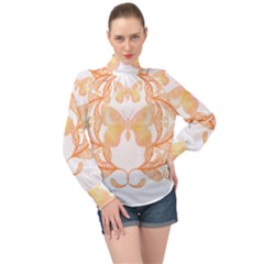 Ornate T- Shirt Butterfly Zentangles T- Shirt High Neck Long Sleeve Chiffon Top by maxcute
