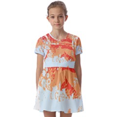 Painting T- Shirt Painting T- Shirt Kids  Short Sleeve Pinafore Style Dress by maxcute