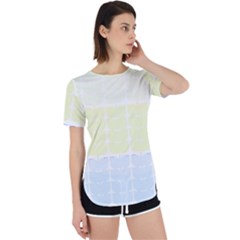 Pattern T- Shirt Abstract Geometric Repeat Leaf Pattern T- Shirt Perpetual Short Sleeve T-shirt by maxcute