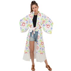 Pattern T- Shirt Corazones Coloridos T- Shirt Maxi Kimono by maxcute