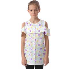 Pattern T- Shirt Círculos Coloridos T- Shirt Fold Over Open Sleeve Top by maxcute