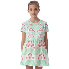 Pattern T- Shirtcoffee Flowers 1 T- Shirt Kids  Short Sleeve Pinafore Style Dress by maxcute