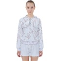 Pattern T- Shirtfloral Leaves Grid Pattern 2 T- Shirt Women s Tie Up Sweat View1