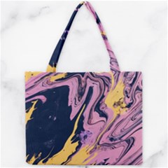 Pink Black And Yellow Abstract Painting Mini Tote Bag by Jancukart