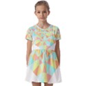 Stained Glass T- Shirt Polygon Geometric Heart Retro T- Shirt Kids  Short Sleeve Pinafore Style Dress View1