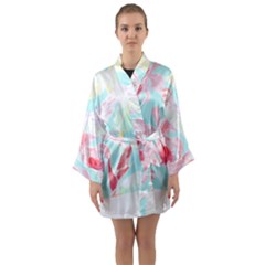 Tropical T- Shirt Tropical Fascinating Unfold T- Shirt Long Sleeve Satin Kimono by maxcute