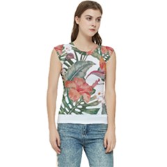 Tropical T- Shirt Tropical Fashion Florealense T- Shirt Women s Raglan Cap Sleeve Tee by maxcute
