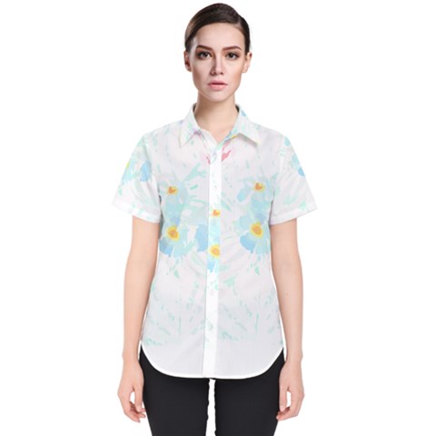 Tropical T- Shirt Tropical Trend Flower De Lis T- Shirt Women s Short Sleeve Shirt by maxcute