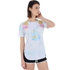 Tropical T- Shirt Tropical Trend Flower De Lis T- Shirt Perpetual Short Sleeve T-shirt by maxcute