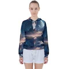 Space Planet Universe Galaxy Moon Women s Tie Up Sweat by Ravend