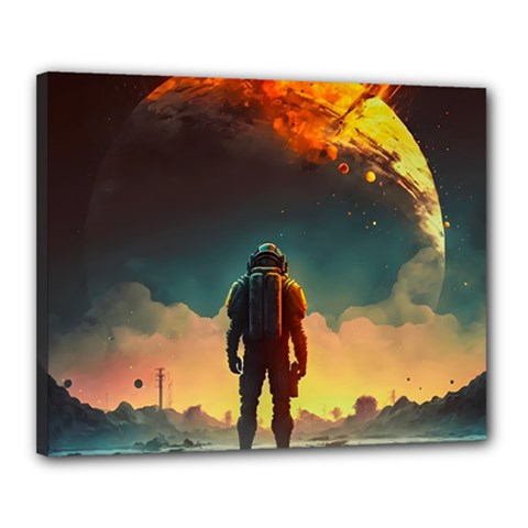 Leadership Alien Soldier Warrior Fantasy Canvas 20  X 16  (stretched) by Ravend