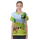 Mother And Daughter Yoga Art Celebrating Motherhood And Bond Between Mom And Daughter. Women s Sport Mesh Tee View1