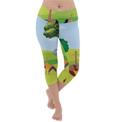 Large Lightweight Velour Capri Yoga Leggings by SymmekaDesign