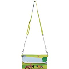 Mother And Daughter Yoga Art Celebrating Motherhood And Bond Between Mom And Daughter  Mini Crossbody Handbag by SymmekaDesign