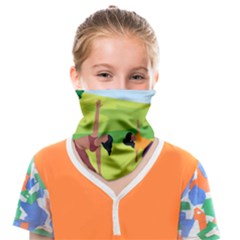 Mother And Daughter Yoga Art Celebrating Motherhood And Bond Between Mom And Daughter  Face Covering Bandana (kids) by SymmekaDesign