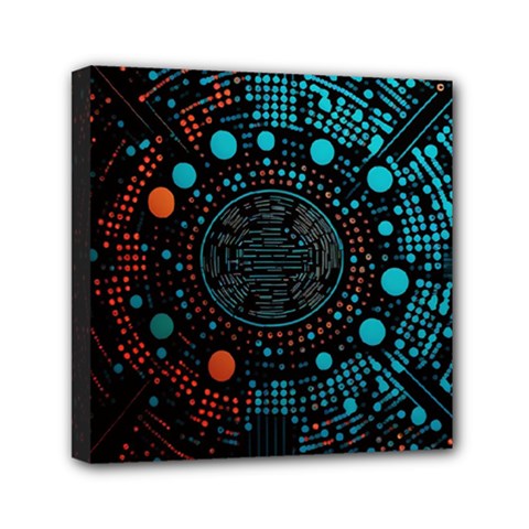 Big Data Abstract Abstract Background Mini Canvas 6  X 6  (stretched) by Pakemis