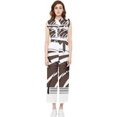 Palm Tree Design-01 (1) Women s Frill Top Chiffon Jumpsuit by thenyshirt